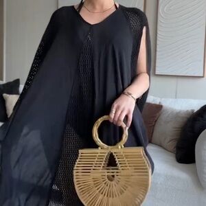 Elan Black Flowing Kaftan
